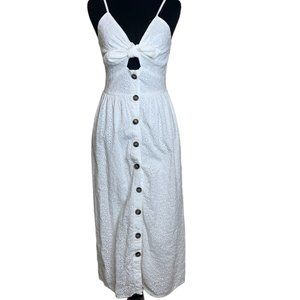 NWT JAPNA Eyelet Lace Midi Dress with Sweetheart Neckline